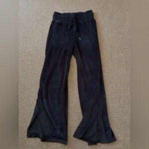 Lululemon Black Velour Wide-Leg Pants